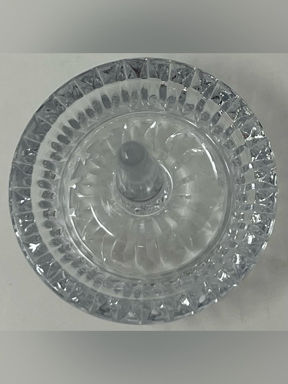 Vintage Crystal Ring Holder Dish Unmarked | Cut Crystal Jewelry Organizer Chic - Picture 5 of 5